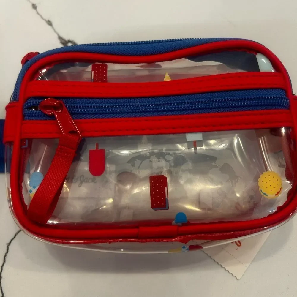 Kids Clear Red and Blue Belt Bag NWT